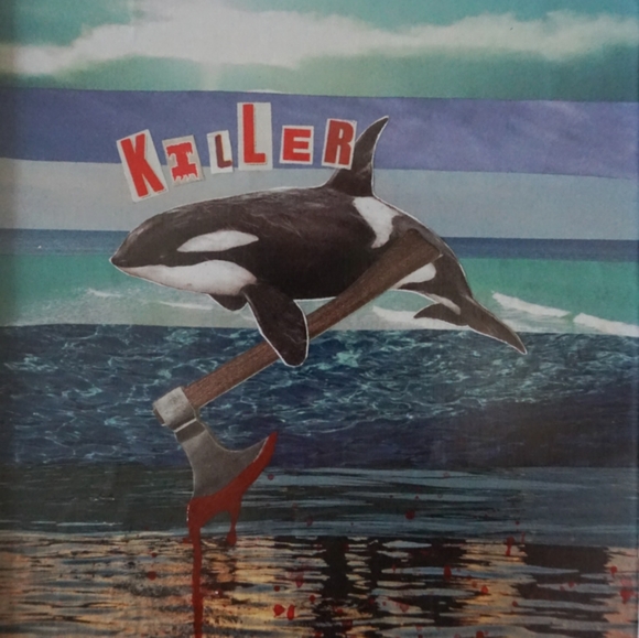 Killer Whale Mixed Media Collage - Picture 4 of 4